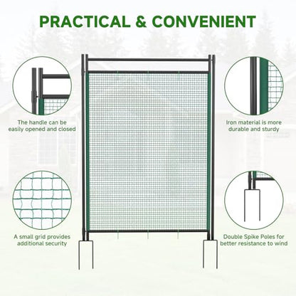 DoCred Non Electric Fence Gate, 31.5" W x 45.7" H Poultry Fence Mesh Door - size: 31.5" W x 45.7" H