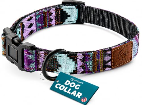 Embark Dog Collar - Adjustable Heavy Duty Outdoor Pet Training Collar - color: Aztec, size: Small