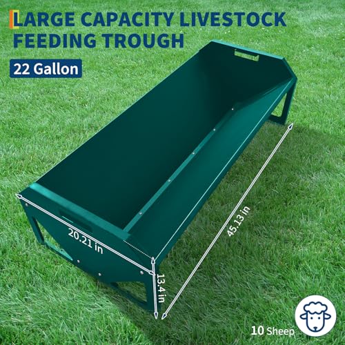 Garvee Livestock Feeder, 45.13" Hay Feeder for 10 Sheep Once - color: Dark Green