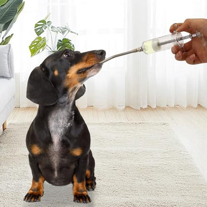 30ml Reusable Goat Syringe with 2 Drench Nozzle,Adjustable Dosage Detachable Drench Syringe for Sheep,Rabbit,Cat,Dog ,Goat Suppplies