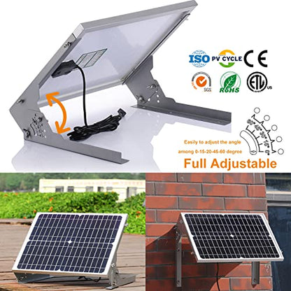 SUNER POWER 20W 12V Solar Battery Charger Maintainer, Built-in Smart MPPT Charge Controller, Adjustable Mount Bracket, Waterproof 20 Watt Solar Panel Kits for Car Automotive Boat Marine RV Trailer - size: 20W Pro