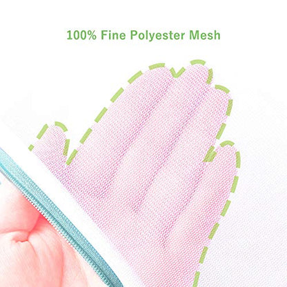 OTraki 2 PCS Mesh Laundry Bags, 16 x 20 inch Net Washing Bag with Zips Laundry Bags for Washing Machine Delicates Laundry Bag for Socks Bra Stockings Garment Underwear - size: M: 40x50CM