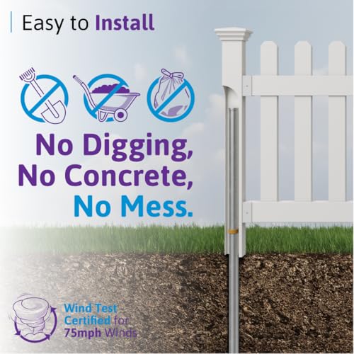 WamBam Newport 3ft White Vinyl Finishing Post - color: Newport Finishing Post