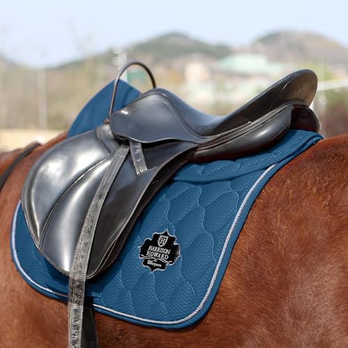 Harrison Howard Mesh Riding Half Pad for English Saddle Comfortable Cushioning Reduce Pressure on Horse’s Back - color: Teal