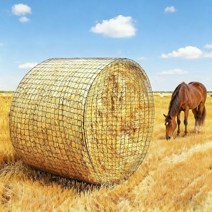 Round Bale Hay Net 5x5ft LargeRound Bale Hay Nets for Horses HeavyDuty Slow Feed Hay Net Black KnotlessDesign for Horse, Cattle, Goat
