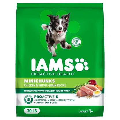 IAMS Proactive Health 성인용 Minichunks 건식 개 사료, 닭고기, 13.6kg(30파운드) - size: 30파운드 (1봉)