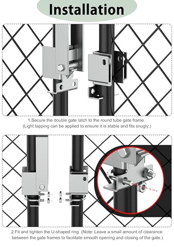 Chain Link Fence Double Gate Latch Strong Arm Double Gate Latch - size: For 1 5/8" thru 2" Gate Frames