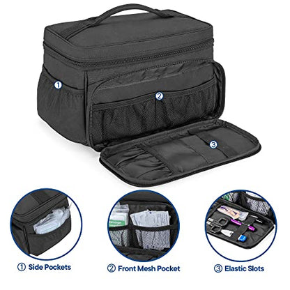 Damero Small Medicine Storage Bag Empty, Family First Aid Box with Divider | Emergency Trauma Kit Organizer Bag First Aid Bag, Multi-Pockets for Medical Supplies, for Hiking, Camping and Home, Bag Only