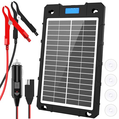 7.5W Solar Car Battery Charger 12V Portable Waterproof Solar Panel Trickle Charger Maintainer with Smart PWM for Car, Automotive, Motorcycle, Boat, Marine, RV,Trailer, Snowmobile, etc. - color: 7.5W PWM Solar Battery Charger