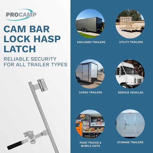 ProCamp 36" Cam Bar Lock | Enclosed Trailer & RV Swing Door Latch - size: 36"