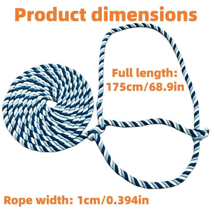 Rope Halter for Cattle, Goat, Sheep - 68.9in Polyester Braided Lead - color: Blue