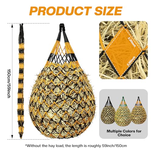 Hay Nets for Horses, 3-Pack Large-Capacity Hay Net for Horses Goats & Sheep