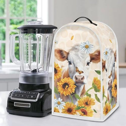 Cow Kitchen Appliance Covers Food Processor Cover Polyester Coffee Maker Cover or Toaster Cover Stain Resistant Blender Cover for Stand Mixer Kitchen Home Soft - color: Cow