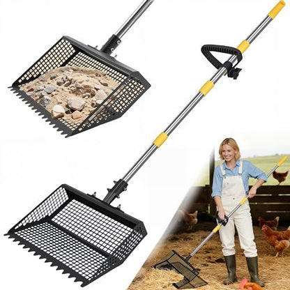 AsFrost 2-in-1 Chicken Poop Scooper & Rake for Chicken Coop