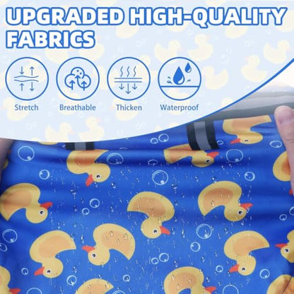 PUPTECK Dog Raincoat with Hood & Harness Built-in, Waterproof Dog Rain Jacket Slicker Poncho Reflective Vest Clothes for Rainy Snowy Winter Cold Days, Blue Duck S - color: Blue, size: S (Back 13.2", Chest 18.5", Neck 13.9")