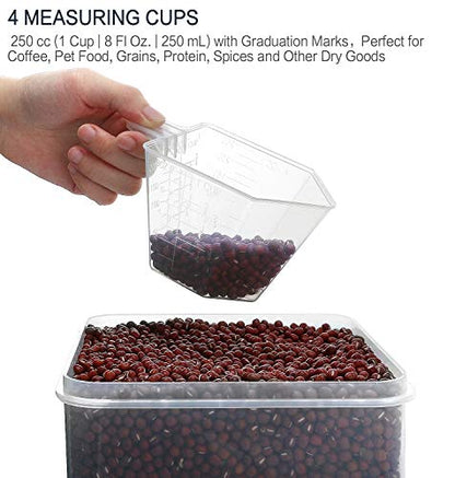 M MCIRCO Extra Large 4 Pack, 6.5L/7qt/220oz Tall Food Storage Containers | Plastic Airtight Kitchen Pantry Storage Containers for Flour, Sugar, Airtight, BPA Free, Food Grade Material - size: 6.5L