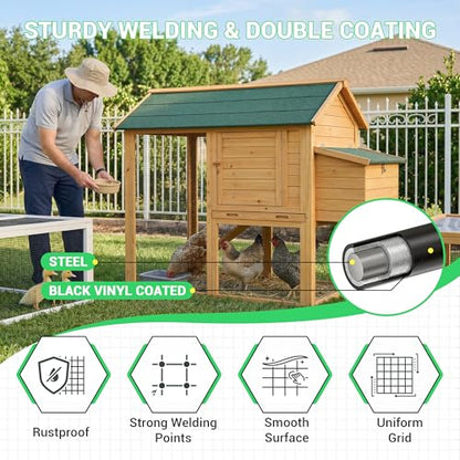 Land Guard 48 inch×100 ft Black Vinyl Coated Hardware Cloth, 19 Gauge 1 inch Black PVC Hardware Cloth, Black Welded Wire Fence Supports Poultry Netting Cage Fence - color: Black, size: 1 Inch 48inch×100ft