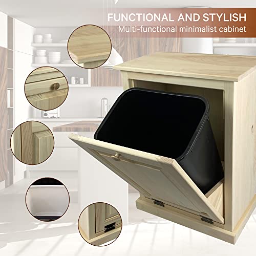 Peaceful Classics Wooden Tilt Out Trash Cabinet, Unfinished - color: Unfinished, style: Without Drawer