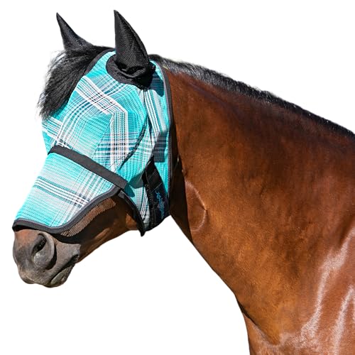 Kensington Signature Fly Mask w/Removable Nose, Soft Mesh Ears & Forelock Opening Size: M-Small Horse Color: 2021 - Atlantis - color: 2021 - Atlantis, size: M (Small Horse)
