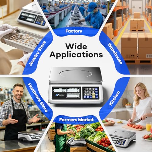 Counting Scale 88lb/40kg x 0.5g Industrial Scale lb/oz/g/kg Digital Parts Scale with Dual LCD Display, Rechargeable Inventory Scale for Small Parts Coins Pieces Tickets, Precision Gram Scale - style: 40kg x 0.5g with 3 Displays
