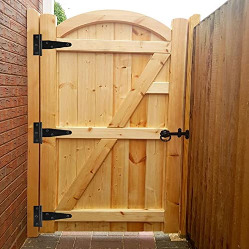 Murtenze 6Pack 4 Inch Black T-Strap Shed Hinge - color: Black, size: 4 Inch - 6Pack