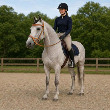 Horse Western Tan Leather Padded Bitless Training Sidepull Bridle Reins - color: Tan Antique Floral