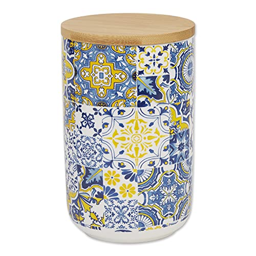 Bone Dry Ceramic Pet Collection Portuguese, Treat Canister, 4x6.5, Azulejos Tile - color: Azulejos Tile, size: 4x6.5"