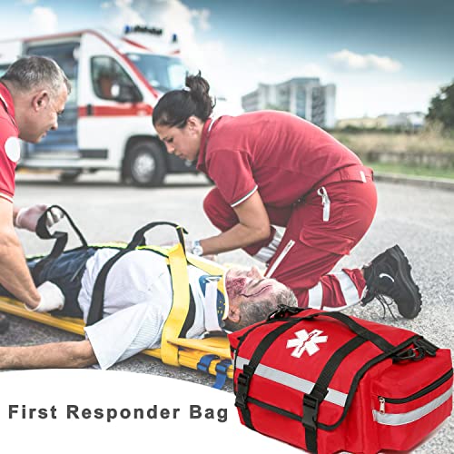 First Aid Bag Empty Trauma Medical Bag for Emergency First Responder Bag Organizer EMS/EMT Shoulder Carry Bag 13"x9"x7"