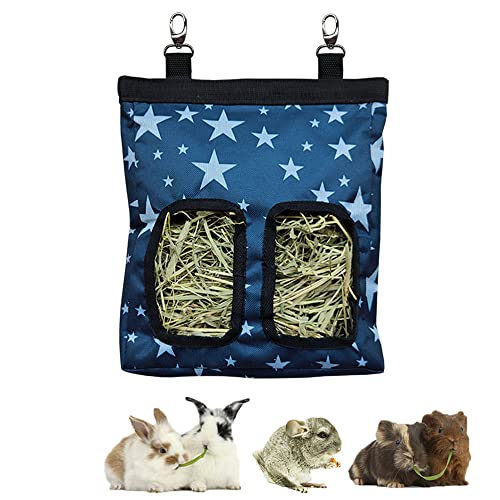 RIOUSSI Guinea Pig Hay Feeder, Hanging Rabbit Hay Feeder Bag. Stars - color: Stars