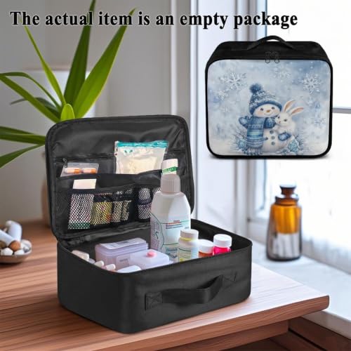 Christmas Snowman First Aid Bag Empty Travel Medicine Bags for Home Car Hiking Medical Supplies Storage Bag Portable - color: Christmas Snowman