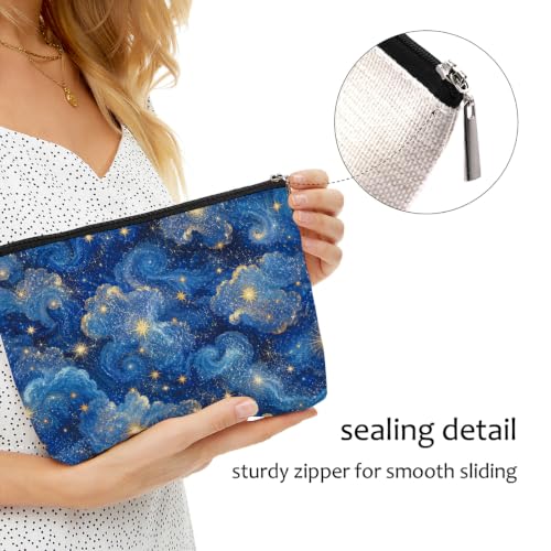 Blue Gold Starry Sky Makeup Bag Cosmetic Bag - color: Multicolor 1617