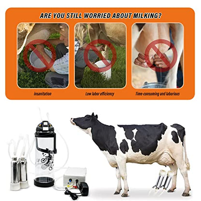 3L Cow Milking Machine Electric Pulsation Vacuum Pump Cow Milker - size: Cow
