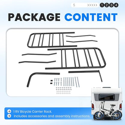 ECOTRIC RV Bicycle Carrier Rack Camper Trailer Rear Bike Mount Rack for 1-4 | Bicycles
