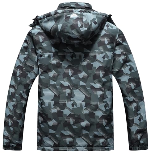 Men's Mountain Winter Coat - color: Army Green Camo, size: Small