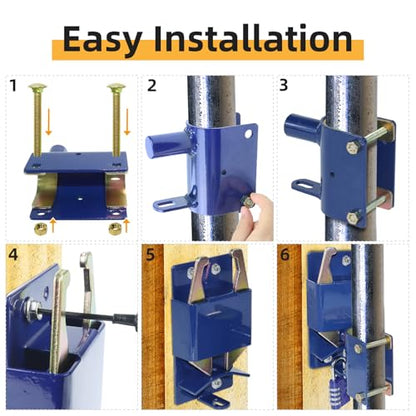 2 Pack Blue Two Way Gate Latch – Heavy Duty Farm Gate Latch - color: 2 Pack Blue Two Way Gate Latch
