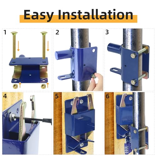 Blue Two Way Gate Latch – Heavy Duty Farm Gate Latch - color: 1 Pack Blue Two Way Gate Latch
