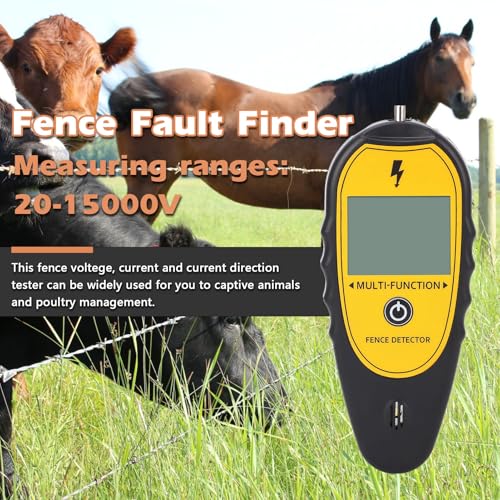 JTLB Fence Tester Portable Electrical Fence Voltage Tester 15KV LCD Screen for Livestock Farms