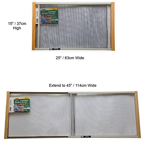 Frost King, AWS1045 WB Marvin Adjustable Window Screen, 15" high, fits 25 - 45" wide - size: 25"W x 15"H