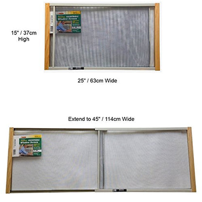 Frost King, AWS1045 WB Marvin Adjustable Window Screen, 15" high, fits 25 - 45" wide - size: 25"W x 15"H