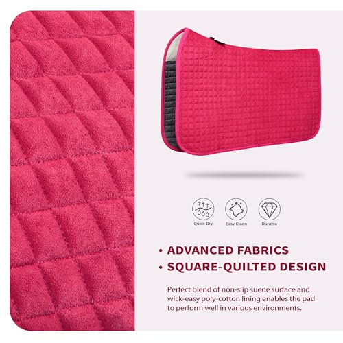Tackmore All-Purpose Square Quilted Western Saddle Pad, Horse Saddle Pad - color: Magenta