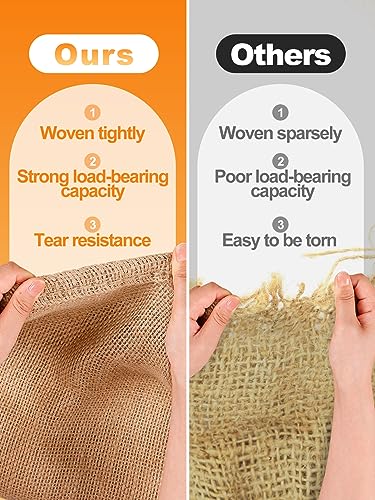 4Pcs 24"x40" Breathable Natural Burlap Bags with Rope for Potato Storage | Reusable, Thickened Jute Food Storage Sacks, Helps Potatoes/ Onions/ Root Vegetables Stay Fresh - size: 24'' x40''