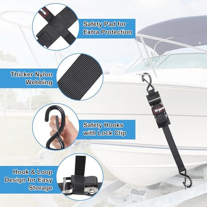 Boat Trailer Straps Stainless Steel 1.5IN 4FT Transom Straps - size: 1.5" x 4'-Stainless steel