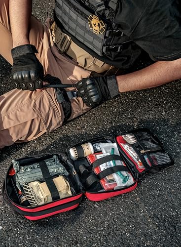 RHINO RESCUE Vehicle IFAK Trauma Kit with CAT Tourniquet Red - color: Red, size: Car Headrest Pack