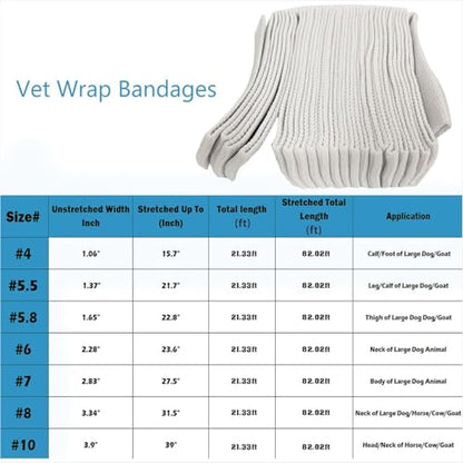EDWERD Vet Wrap Horse Bandages - Fix Elastic Net Tubular Support Bandage for Neck of Large Dog Animal,Wound Dressing Retainer,6 - size: #6
