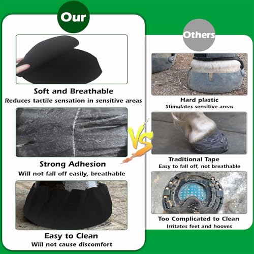 24 Pack Horse Hoof Tape Cotton Sticky Wraps Hoof Wound Care | Breathable Magic Cushion | Laminitis Abscess Relief | Additional Protection - color: 24 Pcs Horse Hoof Tape