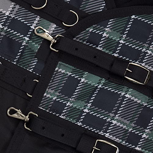 HORZE Nevada 1200D Lightweight Waterproof Horse Turnout Sheet with Fleece Lining (No Fill) - Dark Navy/Storm Green - 84 in