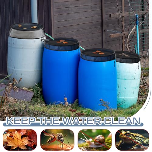 SATINIOR 4 Pack Pop-up Rain Barrel Cover, 24.8 Inch Rain Barrel Mesh Cover with Drawstring, Water Collection Bucket Netting Screen to Help Keep Leaves, Debris and Insects Out - size: 24.8 Inch