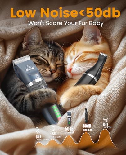 oneisall Cat Clippers and Paw Trimmer 3 in 1 Cat Grooming Kit