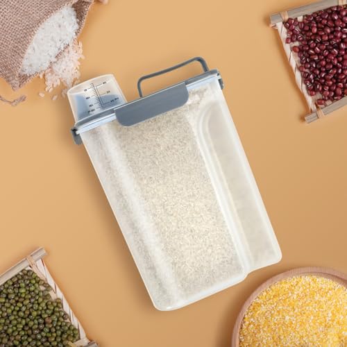 Airtight 10 Lbs Rice Storage Container Pet Dog Cat Food Holder 5 Lbs - Grey - color: Grey-10L