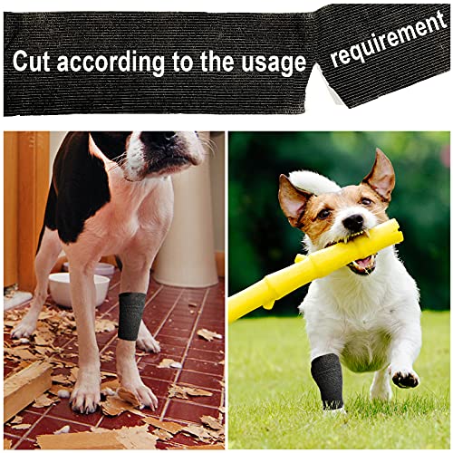 Carbou Self Adhesive Bandage Wrap 4" x 5yd 8ct Vet & Athletic Black - color: Black, size: 8 Count (Pack of 1)
